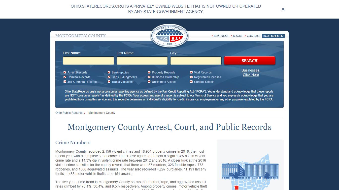 Montgomery County Arrest, Court, and Public Records